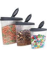 Dependable 3-Piece Cereal Dispenser Set BPA-Free Food Storage Containers... - $26.44 CAD