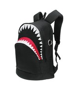 3D Shark Canvas Backpack Kids Book Bag School Backpack for Teen Girls Boys Black - £26.61 GBP