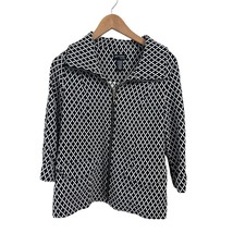 Attyre Jacket Black And White Geometric Jacket Blazer Zipper Women Size S - £11.45 GBP