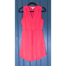 Lauren Conrad Sheer Orange Dress Size 6 V Neck Drawstring Waist Sundress - £9.32 GBP