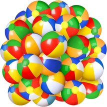 50 Pieces 20 Inch Inflatable Beach Balls Large Swimming Pool Blow Up Rainbow Bal - £76.09 GBP