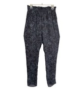 Stine Goya Silk Elastic Waist Pants Size S Gray Black Abstract Smocked P... - £52.67 GBP