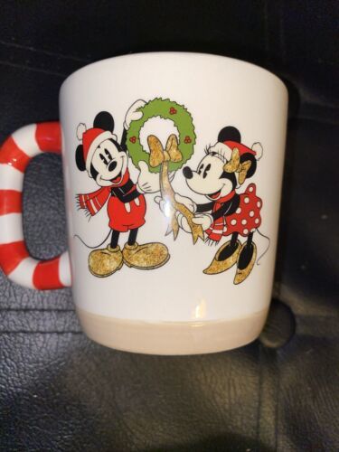 Primary image for Disney Parks Christmas Mug Cup Minnie Mickey Joy Ceramic 3.5 “