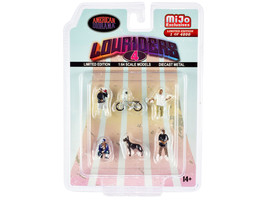 Lowriders 4 6 piece Diecast Set 4 Men 1 Dog 1 Bicycle Figures &amp; Accessories Limi - £18.60 GBP