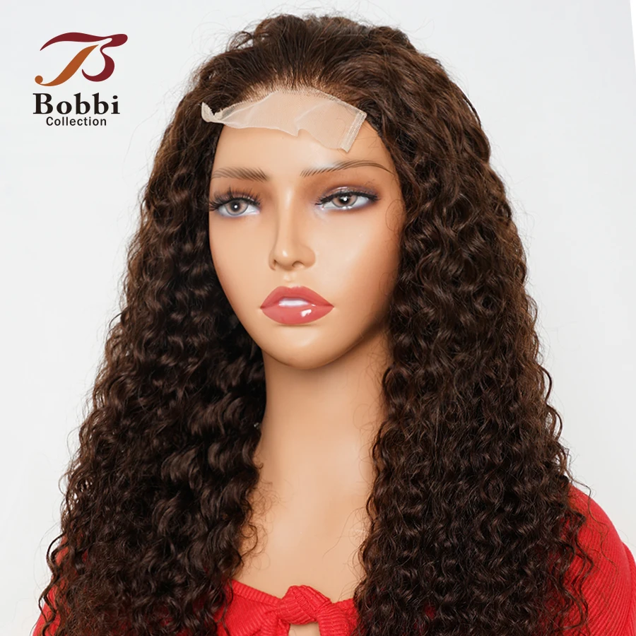 12-28 inch Brown, Black Lace Front Wig Water Wave Human Hair Wig For Wom - £46.96 GBP+