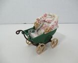 Sylvanian Families Green Baby Carriage stroller pram BROKEN for repair 1985 - $11.32