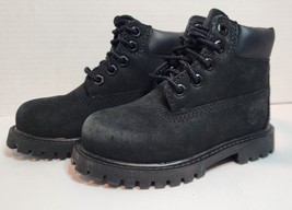 Timberland Premium Toddler Black Nubuck Infant Boots Shoes Size 7 #12807 EUC - £19.87 GBP