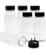 Royalhouse - 6 Pack 14 Oz Plastic Spice Jars with Black Cap, Clear and S... - £13.25 GBP