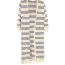 Talbots Sweater Blue White Striped Open Long Duster Cardigan Pima Womens... - £21.27 GBP