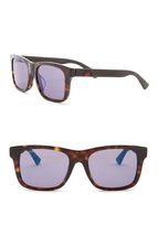  GUCCI GG0008SA 003 54mm Havana/Grey/Blue Square Unisex Sunglasses - £177.22 GBP