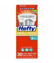 Hefty E20119 4 Gallon Small Flap Tie Trash Bags 30 Count - £11.14 GBP