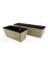 CATLEZA Set of 2, Smart Self-Watering Rectangular Eco-Friendly Planters for Indo - $94.99