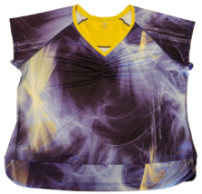 Reebok Workout Top Womens Plus Sz 26/28 Purple Gold Tee Athletic T Shirt - £17.70 GBP