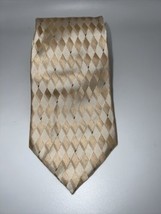 Axist Neck Tie Cream Gold Diamond Geometric Designs - £11.18 GBP