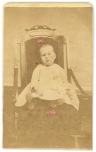 CIRCA 1800&#39;S Hand Tinted CDV Adorable Infant White Dress Flanagin Woodstown, NJ - £9.01 GBP