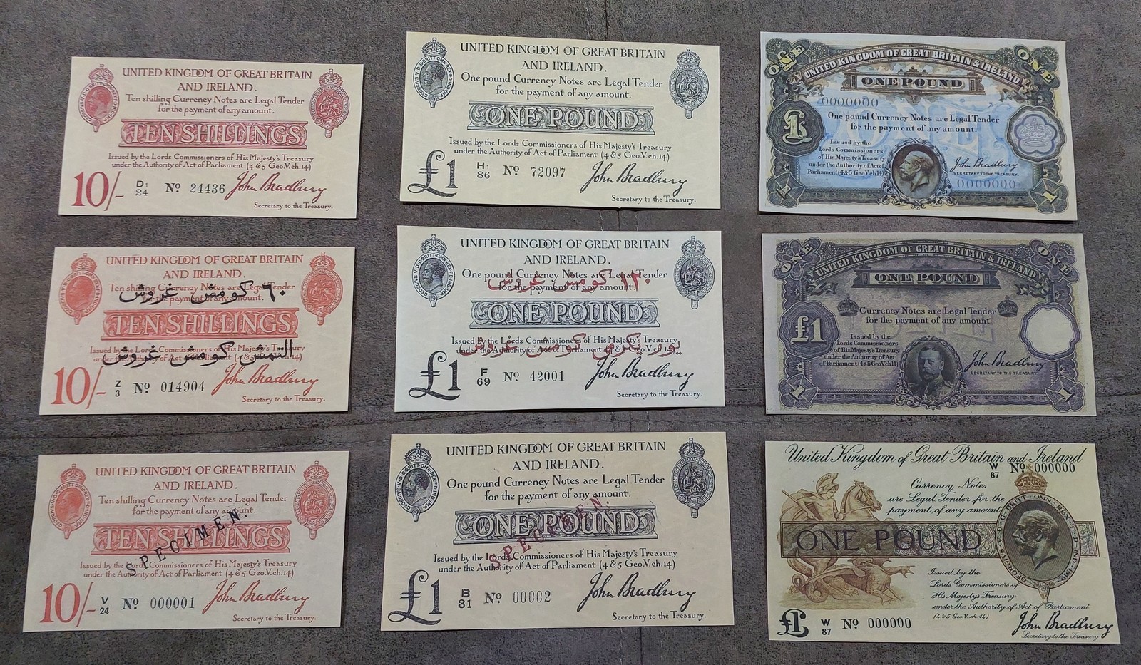 Quality COPIES with W/M Great Britain UK Shilling+Pound 1914-1917 FREE S... - $45.00