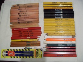 Lot of 44 Carpenter Pencils mix of vintage &amp; modern new &amp; used some Chic... - £19.11 GBP