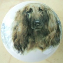 Ceramic Cabinet Knobs Knob w/ Afghan Hound DOG - £3.62 GBP