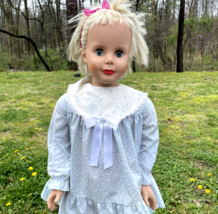 1960s UNEEDA Playpal Doll 35&quot; Dolly Walker Blonde Hair Blue Sleep Eyes Companion - $145.49