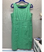 Tahari Women’s Sleeveless Green Linen Blend Sheath Dress Size Tag Missing - $787.82 MXN