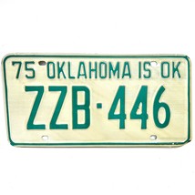 1975 United States Oklahoma Tulsa County Passenger License Plate ZZB-446 - £14.72 GBP