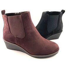 Aerosoles Brandi Black Round Toe Mid Wedge Boot Size 9 - $62.50