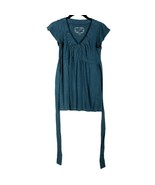 Summer V-neck Tie Back Blue color Blouse Top Women&#39;s Hillard &amp; Hanson Ca... - $10.39