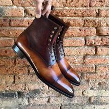 Mens High Quality Leather Handmade Ankle Dress Boots Formal Lace up Dres... - €146,93 EUR+