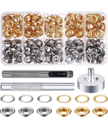 Grommet Kit 100 Sets Grommets Eyelets with 3 Pieces Install Tool Kit, 2 ... - $13.99