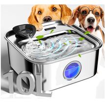 10L Stainless Steel Dog Water Fountain for Large Breeds - Ultra-Quiet &amp; LED - $141.52