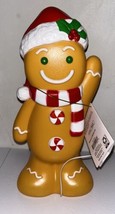 Holiday Time 11&quot; Light Up Tabletop Christmas Blow Mold Gingerbread Man NEW - £18.11 GBP
