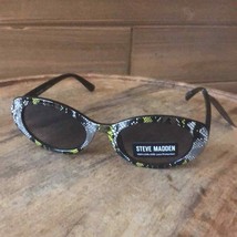 NWT Steve Madden Snakeskin Printed Sunglasses Black Lens - £25.91 GBP