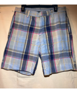 Nautica Blue Plaid Shorts Mens 33W Bermuda Q55 - $282.52 MXN