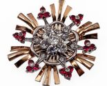 Vintage Pennino Argento Sterling Doppio Tono Ruby-Like &amp; Cristallo Chiar... - $2,870.60