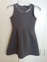 Nautica Girls Gray Stretch Sleeveless DRESS-10-HEAVY Fabric w/PLEATS-WORN Once - $8.39
