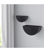 Set of Two Black Metal Geometric Half Moon Wall Planters - $3,941.29 MXN