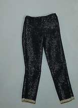 Barbie doll clothes shiny black  denim capri jeans pants fts wide hipped... - £7.90 GBP