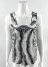 Lucky Brand Tank Top Size Small Navy Blue White Striped Square Neck Womens - £19.47 GBP