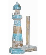 WorldBazzar New Hand Carved Lighthouse Teal Color Design Paper Towel Hol... - $29.64