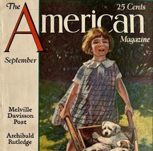 Adorable Girl With Terrier Puppies In Wheelbarrow 1930s American Cover Art DWCC8 - £23.97 GBP