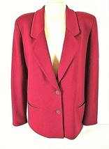 Bleyle women&#39;s Sz 10 L/S red 100% VIRGIN WOOL fully LINED jacket (C2)pm - $10.68