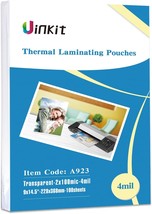 100Pack Clear Glossy Lamination Sheets Laminator Pockets Uinkit Legal Th... - £29.22 GBP