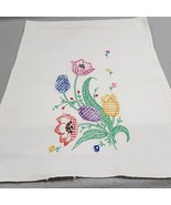 Hand Embroidered TULIPS Cotton Linen Kitchen Hand Dish Towel 30&quot;x13.5&quot; - €8,21 EUR