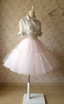 Light Gray Knee Length Tulle Skirt Custom Plus Size Ballerina Tulle Skirt image 4