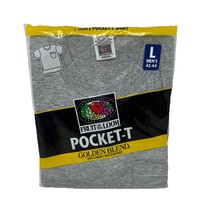 Vintage Fruit of The Loom 1998 Men&#39;s Grey Pocket-T Golden Blend Large 42... - $19.79