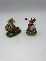 Charming tails mice 2 Figures My Hearts All A Flutter Visiting Friends F... - £14.10 GBP