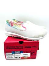 Skechers GOwalk Classic Lovely Spring Washable Slip-Ons - White/ Pink 9M *(used* - £15.48 GBP