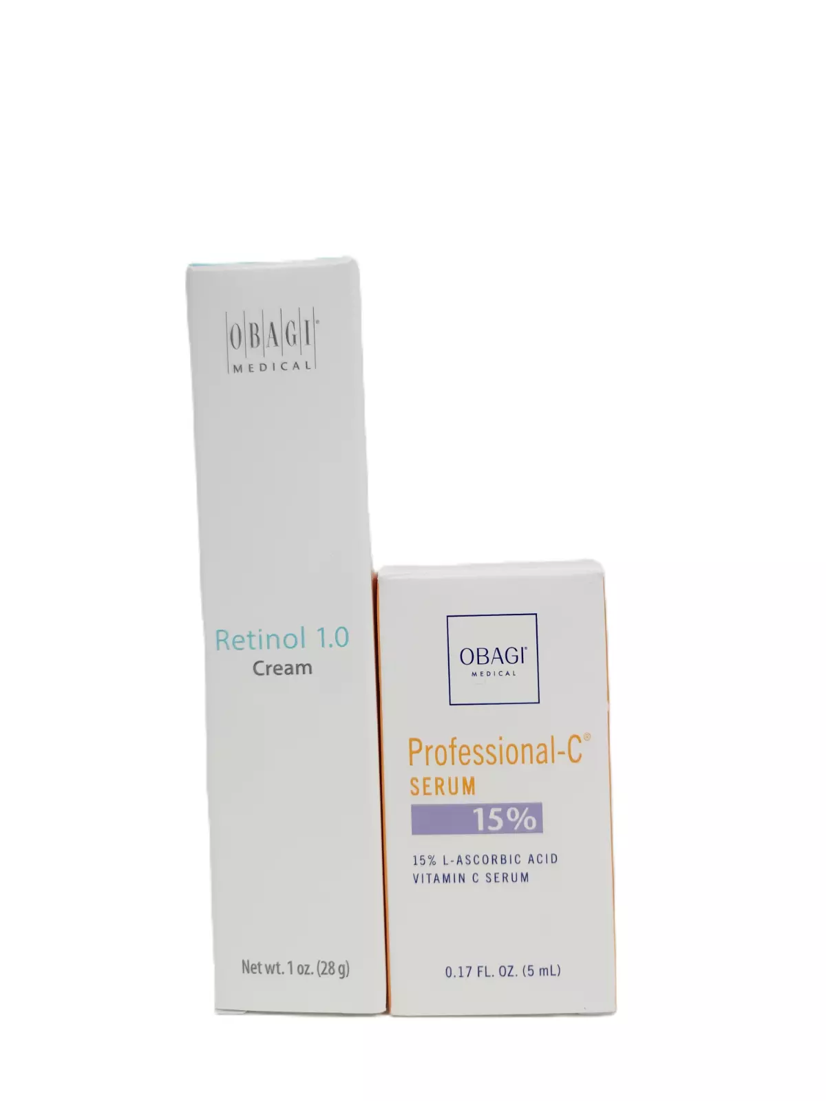 OBAGI Retinol 1.0 Cream (1 oz.) &amp; Professional-C Serum 15% (0.17 oz) SET - £18.86 GBP