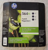 HP 564XL OEM Genuine Black Printer Ink Cartridge 3-Pack ORIGINAL May 202... - £9.92 GBP