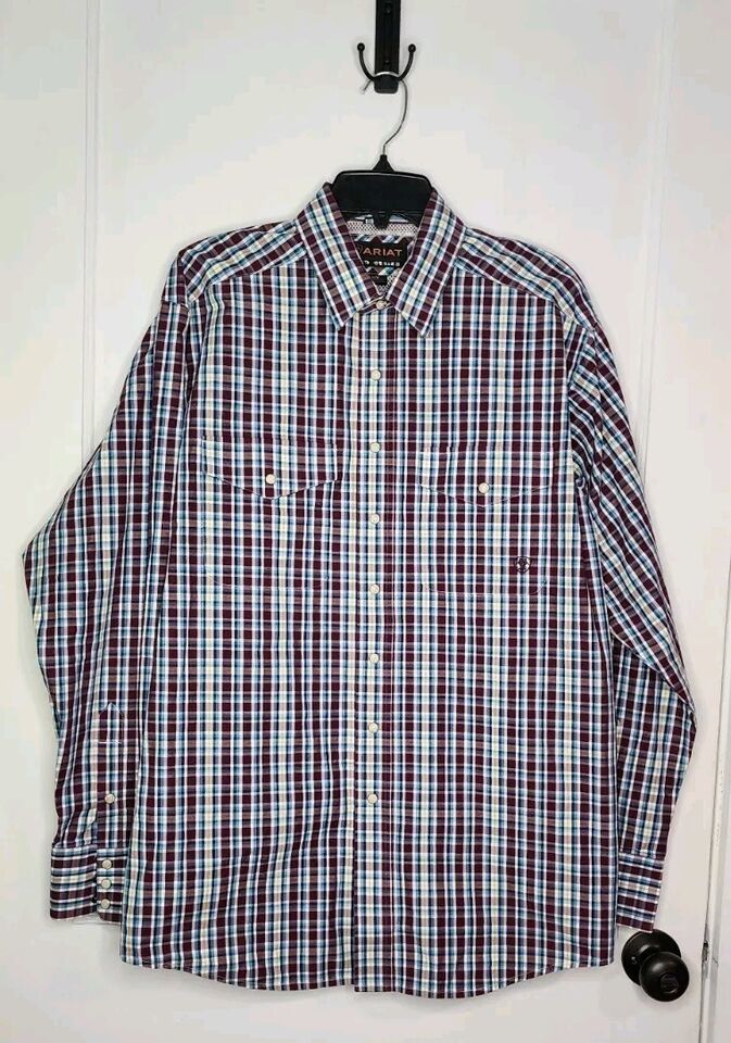 Ariat Pro Series Long Sleeve Pearl Snap Western Shirt Men&#39;s Size Medium ... - $11.75